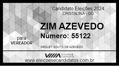 Candidato ZIM AZEVEDO 2024 - CRISTALINA - Eleições