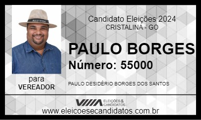 Candidato PAULO BORGES 2024 - CRISTALINA - Eleições