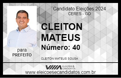 Candidato CLEITON MATEUS 2024 - CERES - Eleições