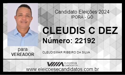 Candidato CLEUDIS C DEZ 2024 - IPORÁ - Eleições