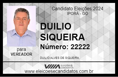 Candidato DUILIO SIQUEIRA 2024 - IPORÁ - Eleições