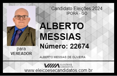 Candidato ALBERTO MESSIAS 2024 - IPORÁ - Eleições