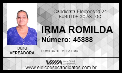 Candidato IRMA ROMILDA 2024 - BURITI DE GOIÁS - Eleições