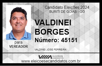 Candidato VALDINEY BORGES 2024 - BURITI DE GOIÁS - Eleições