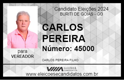 Candidato CARLOS PEREIRA 2024 - BURITI DE GOIÁS - Eleições