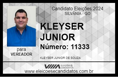 Candidato KLEYSER JUNIOR 2024 - SILVÂNIA - Eleições