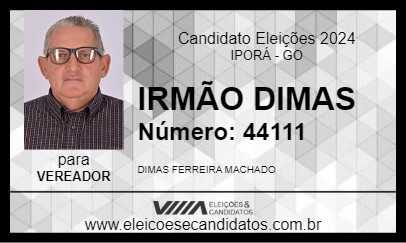 Candidato IRMÃO DIMAS 2024 - IPORÁ - Eleições