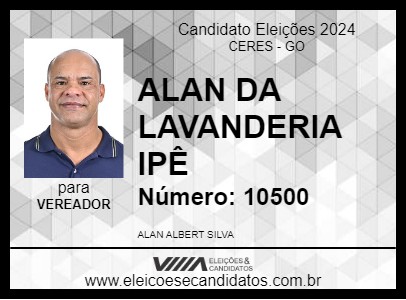 Candidato ALAN DA LAVANDERIA IPÊ 2024 - CERES - Eleições