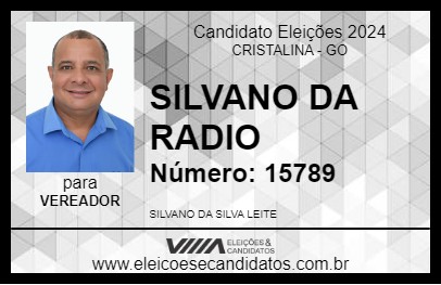 Candidato SILVANO DA RADIO 2024 - CRISTALINA - Eleições