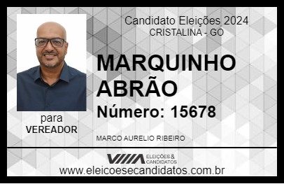 Candidato MARQUINHO ABRÃO 2024 - CRISTALINA - Eleições