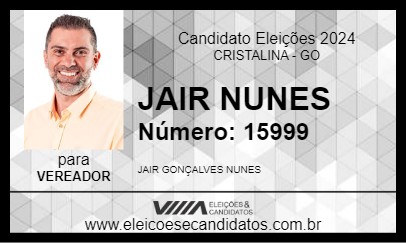 Candidato JAIR NUNES 2024 - CRISTALINA - Eleições