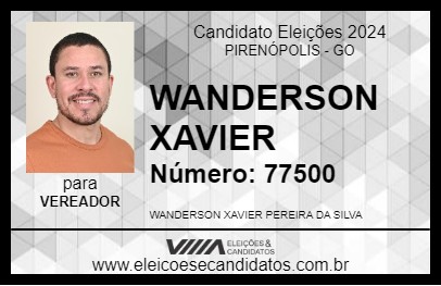 Candidato WANDERSON XAVIER 2024 - PIRENÓPOLIS - Eleições