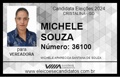 Candidato MICHELE SOUZA 2024 - CRISTALINA - Eleições