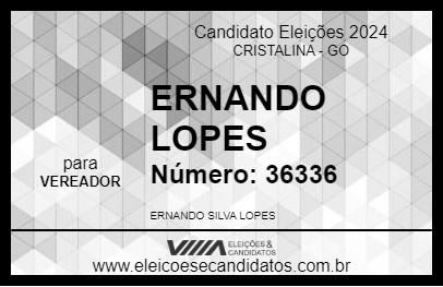 Candidato ERNANDO LOPES 2024 - CRISTALINA - Eleições