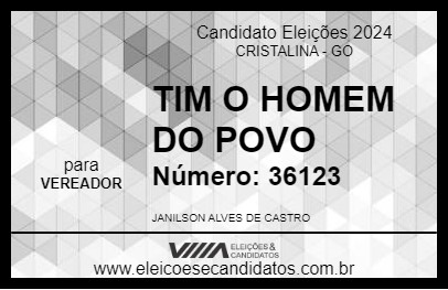 Candidato TIM O HOMEM DO POVO 2024 - CRISTALINA - Eleições