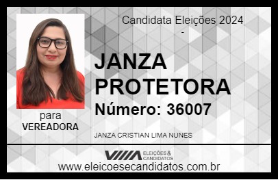 Candidato JANZA PROTETORA 2024 - CRISTALINA - Eleições