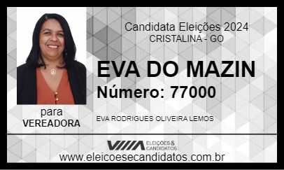 Candidato EVA DO MAZIN 2024 - CRISTALINA - Eleições