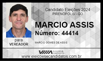 Candidato MARCIO ASSIS 2024 - PIRENÓPOLIS - Eleições