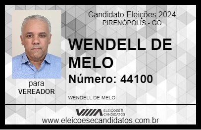 Candidato WENDELL DE MELO 2024 - PIRENÓPOLIS - Eleições