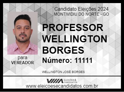 Candidato PROFESSOR WELLINGTON BORGES 2024 - MONTIVIDIU DO NORTE - Eleições