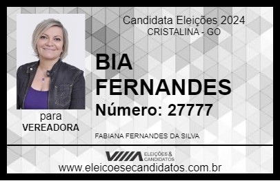 Candidato BIA FERNANDES 2024 - CRISTALINA - Eleições