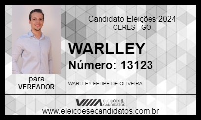 Candidato WARLLEY 2024 - CERES - Eleições