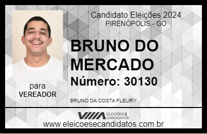 Candidato BRUNO DO MERCADO 2024 - PIRENÓPOLIS - Eleições