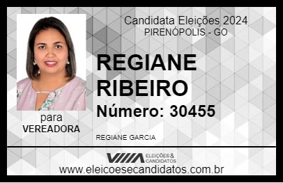 Candidato REGIANE PSICÓLOGA 2024 - PIRENÓPOLIS - Eleições