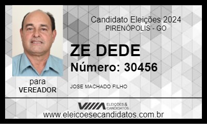 Candidato ZE DEDE 2024 - PIRENÓPOLIS - Eleições