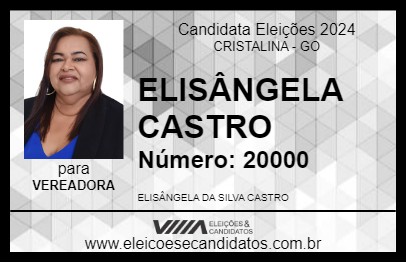 Candidato ELISÂNGELA CASTRO 2024 - CRISTALINA - Eleições