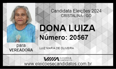 Candidato DONA LUIZA 2024 - CRISTALINA - Eleições