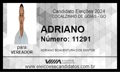 Candidato ADRIANO 2024 - COCALZINHO DE GOIÁS - Eleições