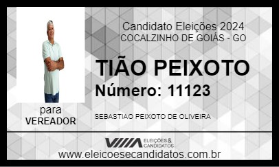 Candidato TIÃO PEIXOTO 2024 - COCALZINHO DE GOIÁS - Eleições