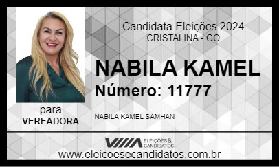 Candidato NABILA KAMEL 2024 - CRISTALINA - Eleições