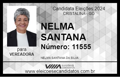 Candidato NELMA SANTANA 2024 - CRISTALINA - Eleições