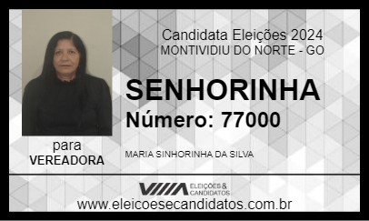 Candidato SENHORINHA 2024 - MONTIVIDIU DO NORTE - Eleições