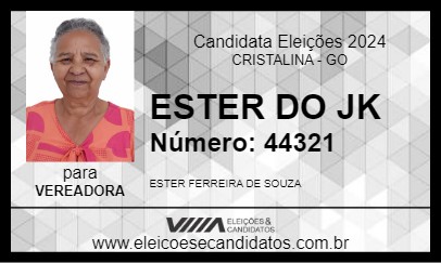 Candidato ESTER DO JK 2024 - CRISTALINA - Eleições