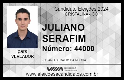 Candidato JULIANO SERAFIM 2024 - CRISTALINA - Eleições