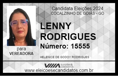 Candidato LENNY RODRIGUES 2024 - COCALZINHO DE GOIÁS - Eleições