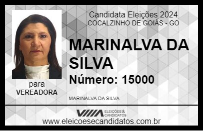 Candidato MARINALVA DA SILVA 2024 - COCALZINHO DE GOIÁS - Eleições