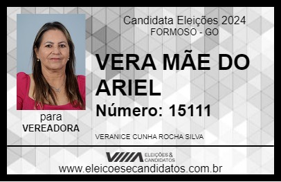 Candidato VERA MÃE DO ARIEL 2024 - FORMOSO - Eleições