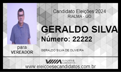 Candidato GERALDO SILVA 2024 - RIALMA - Eleições