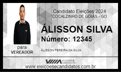 Candidato ÁLISSON SILVA 2024 - COCALZINHO DE GOIÁS - Eleições