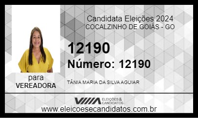 Candidato TÂNIA XIMENES 2024 - COCALZINHO DE GOIÁS - Eleições