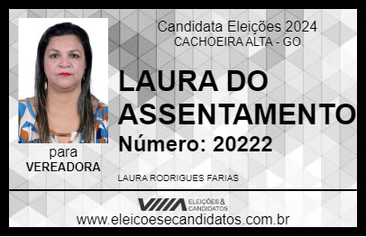 Candidato LAURA DO ASSENTAMENTO 2024 - CACHOEIRA ALTA - Eleições