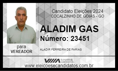 Candidato ALADIM GAS 2024 - COCALZINHO DE GOIÁS - Eleições