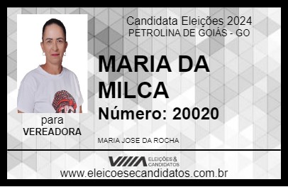 Candidato MARIA DA MILCA 2024 - PETROLINA DE GOIÁS - Eleições