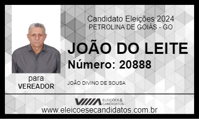 Candidato JOÃO DO LEITE 2024 - PETROLINA DE GOIÁS - Eleições