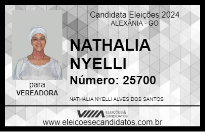 Candidato NATHALIA NYELLI 2024 - ALEXÂNIA - Eleições