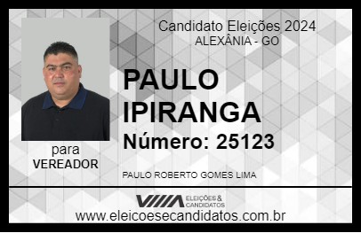 Candidato PAULO IPIRANGA 2024 - ALEXÂNIA - Eleições